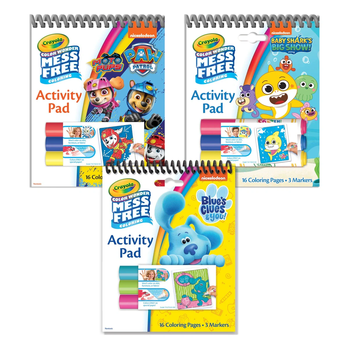 Crayola Color Wonder Mess Free Nickelodeon Activity Pad Bundle (3-Pack)