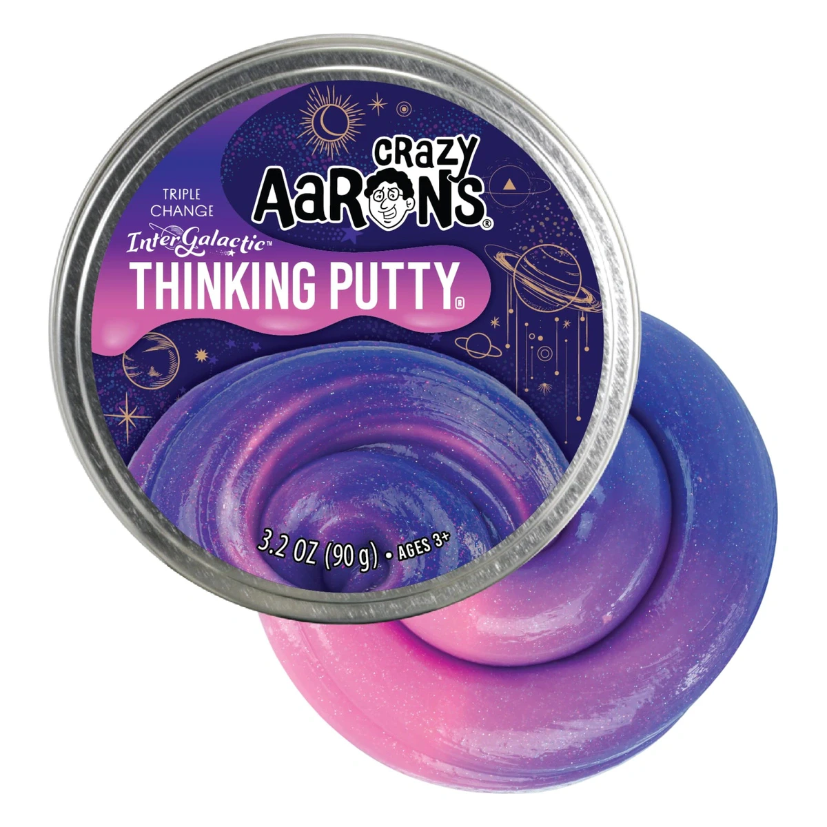 Crazy Aaron's Intergalactic Color-Changing Thinking Putty (4" Tin)