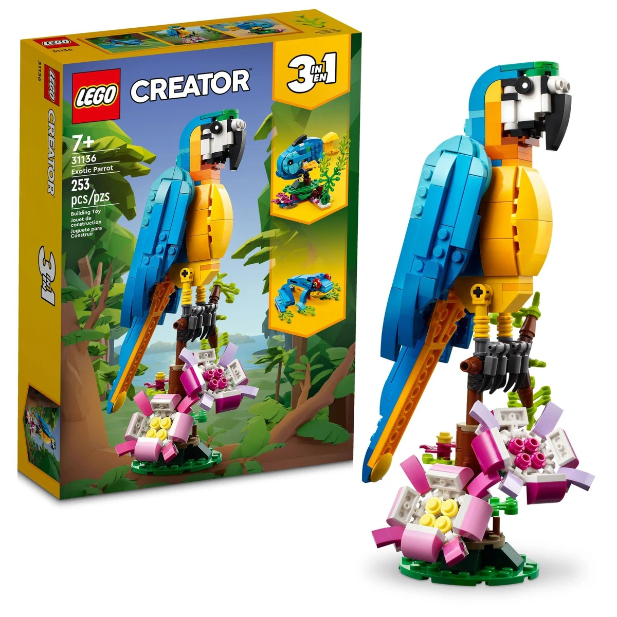 LEGO Creator 3-in-1 Exotic Parrot Building Set