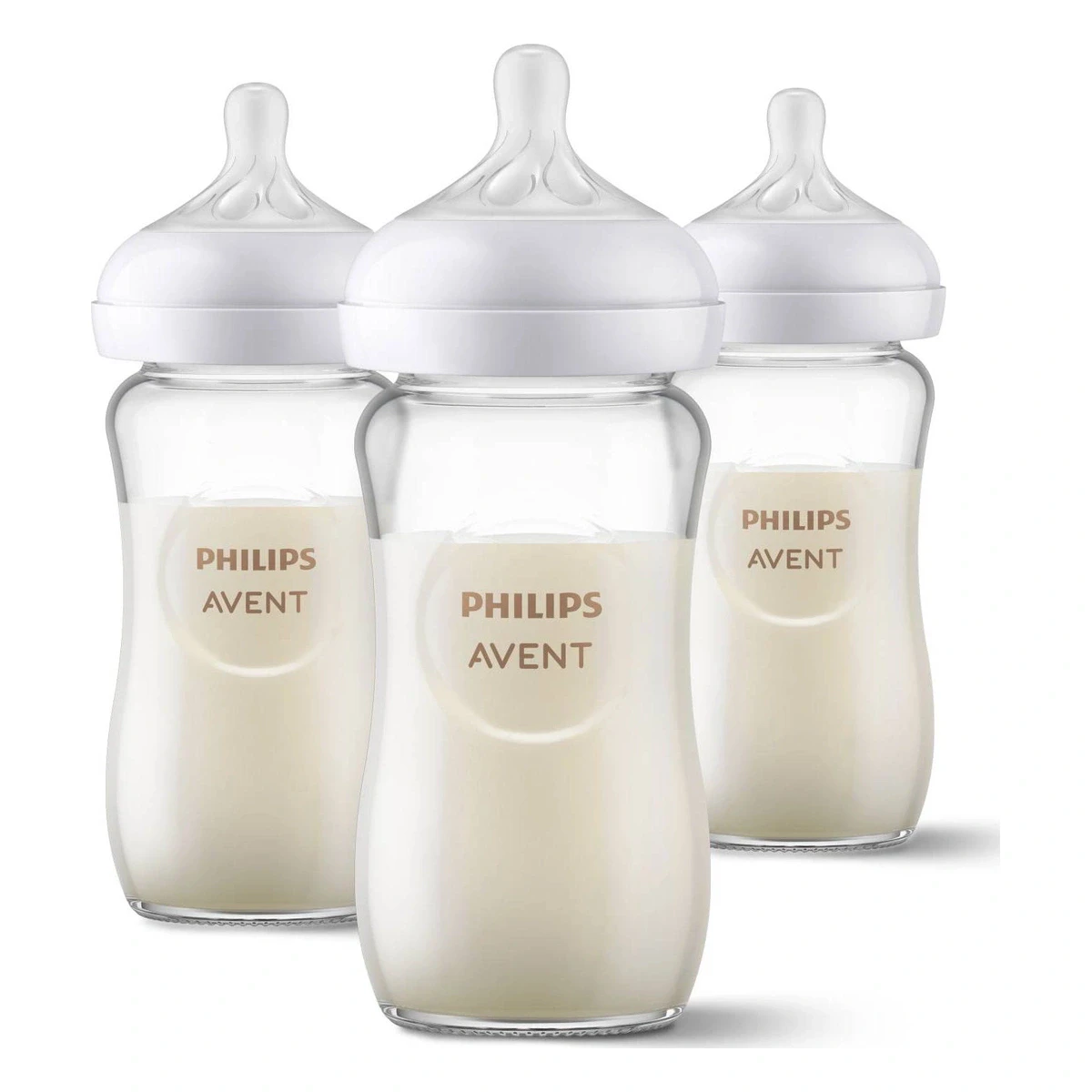 Philips Avent Glass Natural Baby Bottles (8oz, 3-Pack)