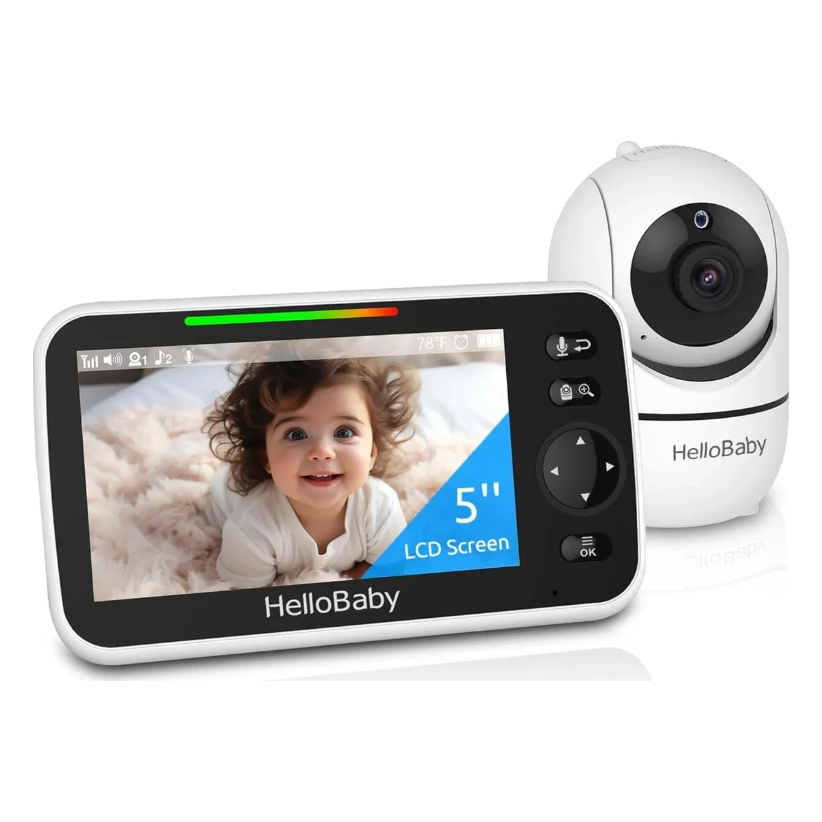 HelloBaby HB6550 5" No-WiFi Baby Monitor