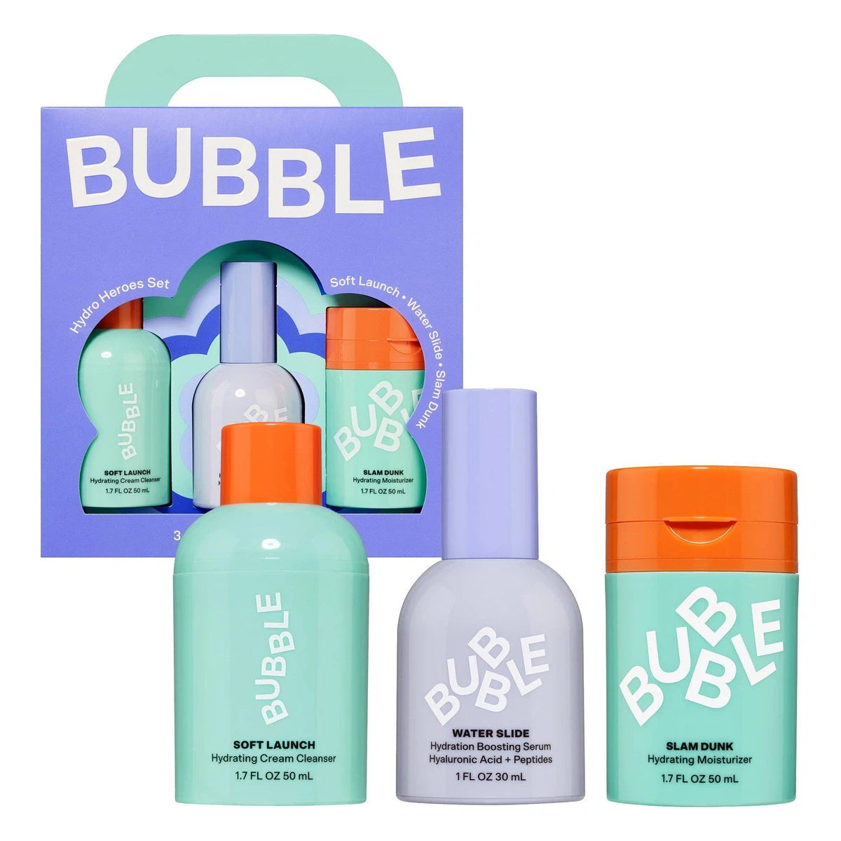 Bubble Skincare Hydro Heroes 3-Step Hydration Routine Kit