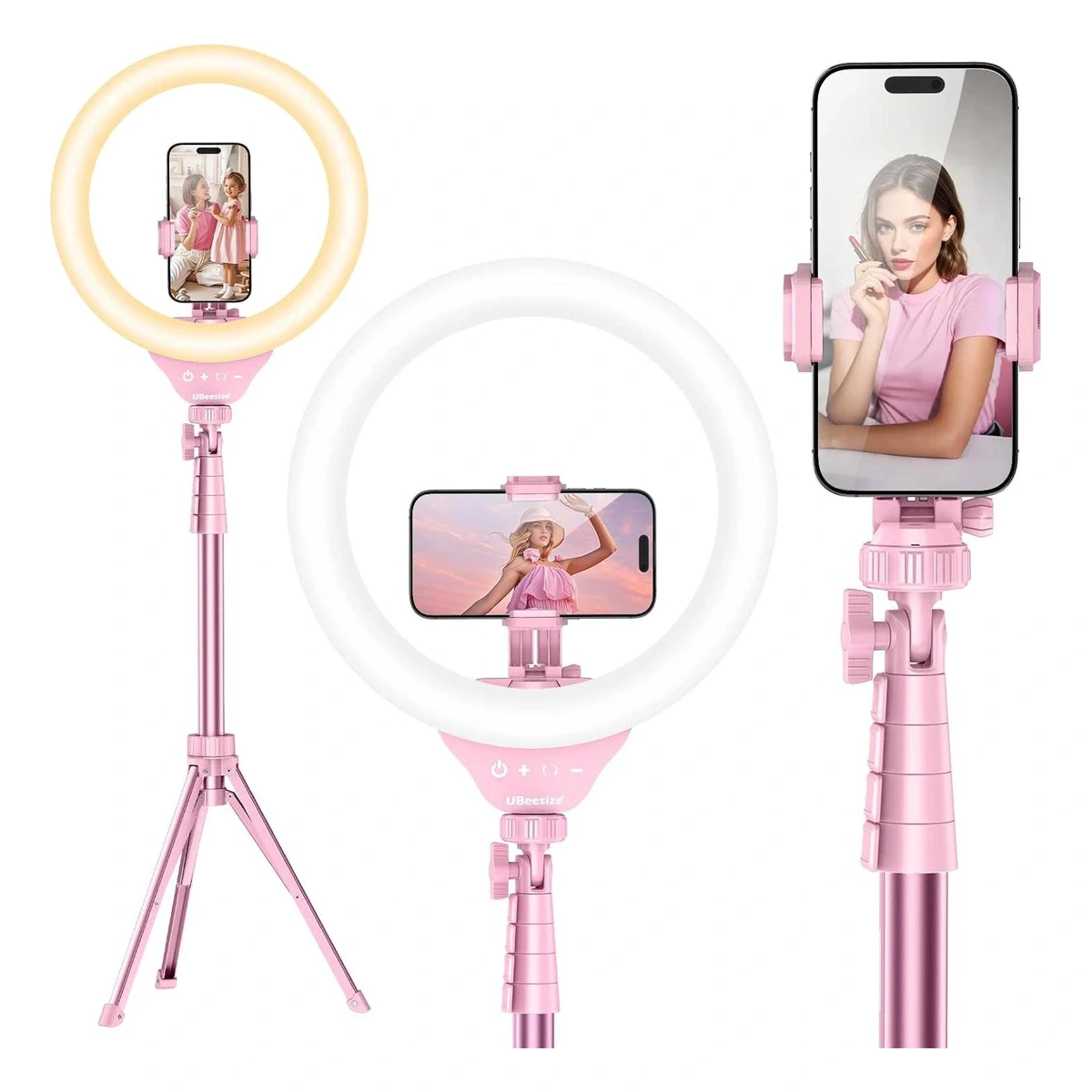 UBeesize 12 inch Selfie Ring Light with 62 inch Tripod Stand