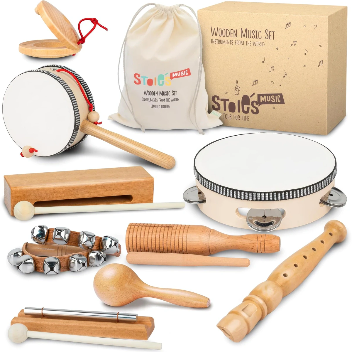 Stoie's Wooden Toddler Musical Instruments Set