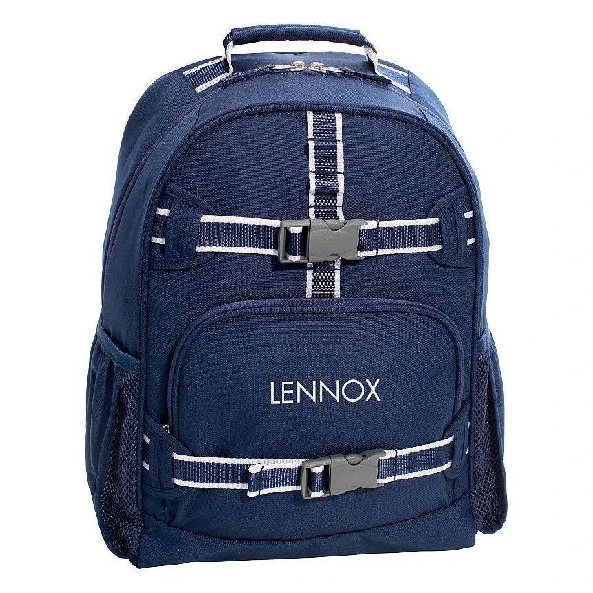 Navy Trim Solid Mackenzie Backpack
