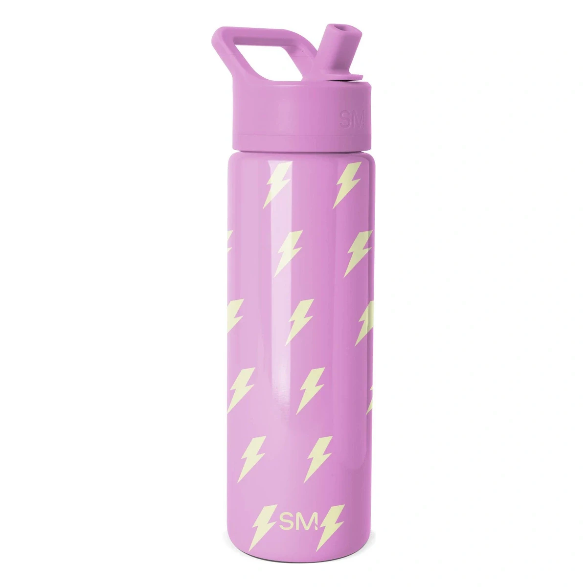 Simple Modern Summit 22 oz Kids Water Bottle with Straw Lid (Lightning Bolts, Purple)