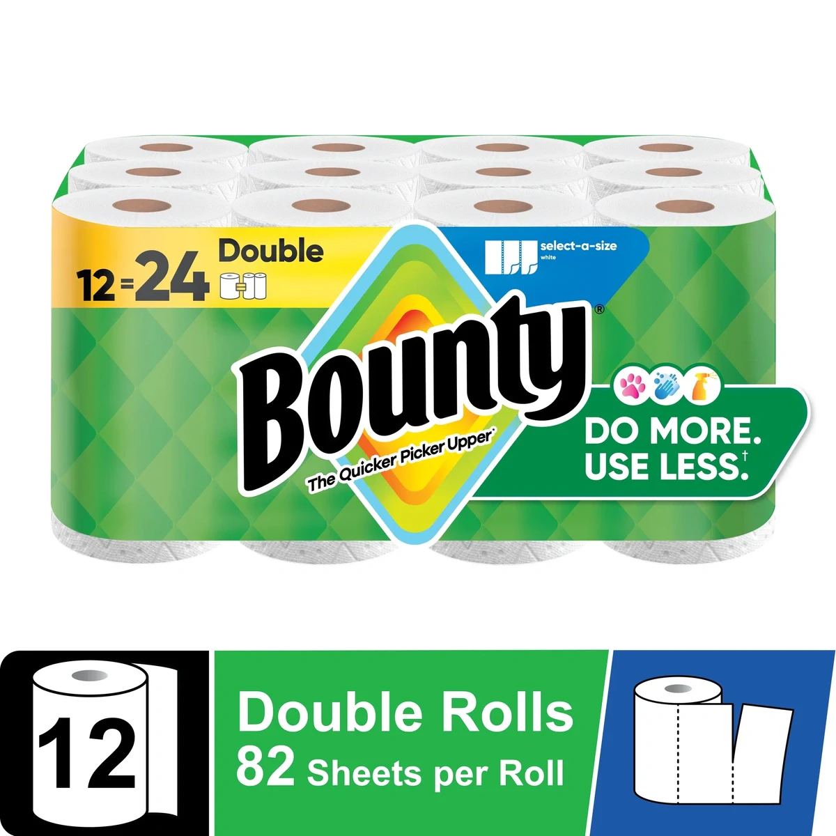 Bounty Select-A-Size Paper Towels, 12 Double Rolls