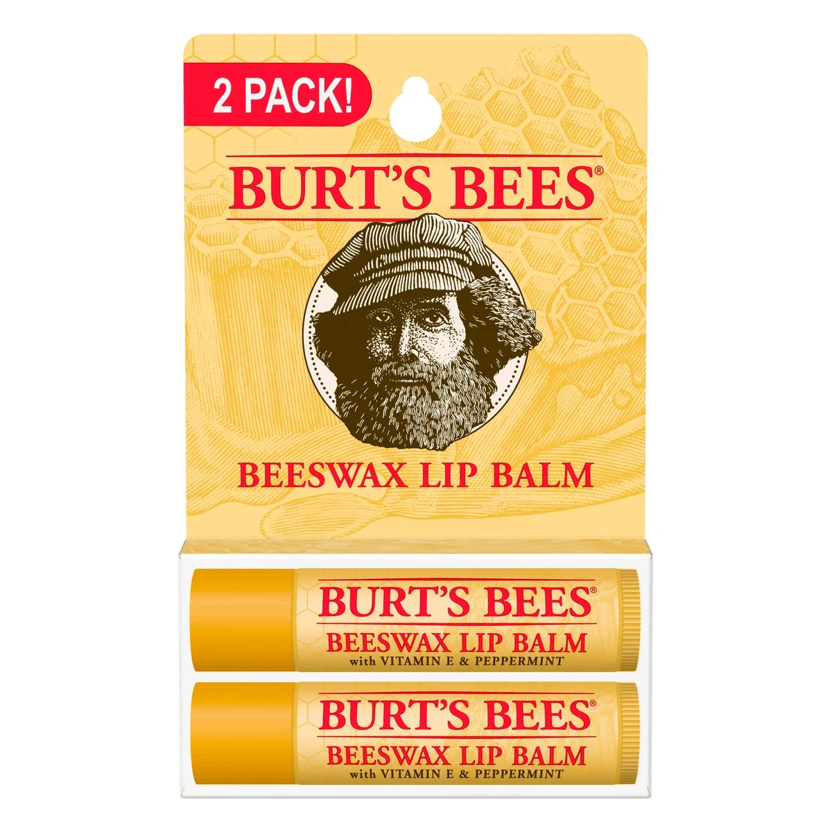 Burt's Bees Beeswax Lip Balm, 2-Pack