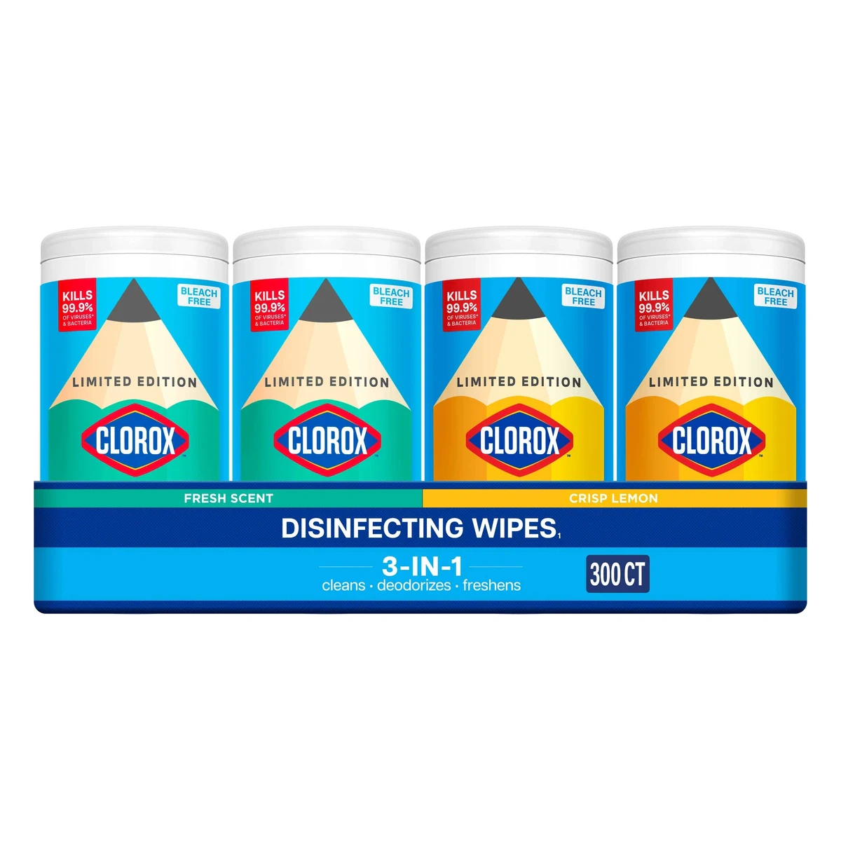 Clorox Disinfecting Wipes Back-to-School Value Pack, 4-Pack / 300ct