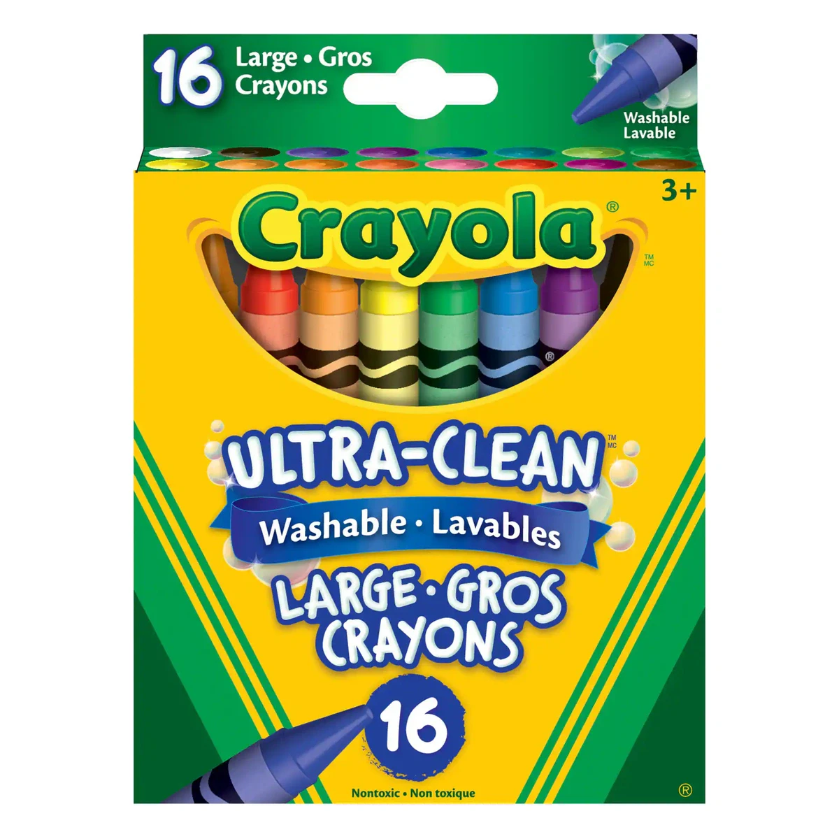 Crayola Ultra-Clean Large Washable Crayons, 16ct