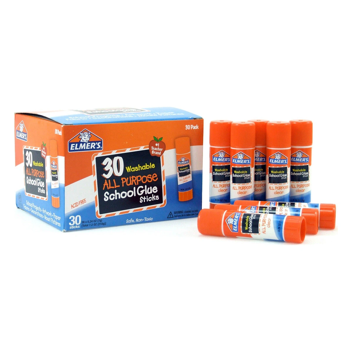 Elmer's Washable Glue Sticks, 0.24 oz, 30-Pack
