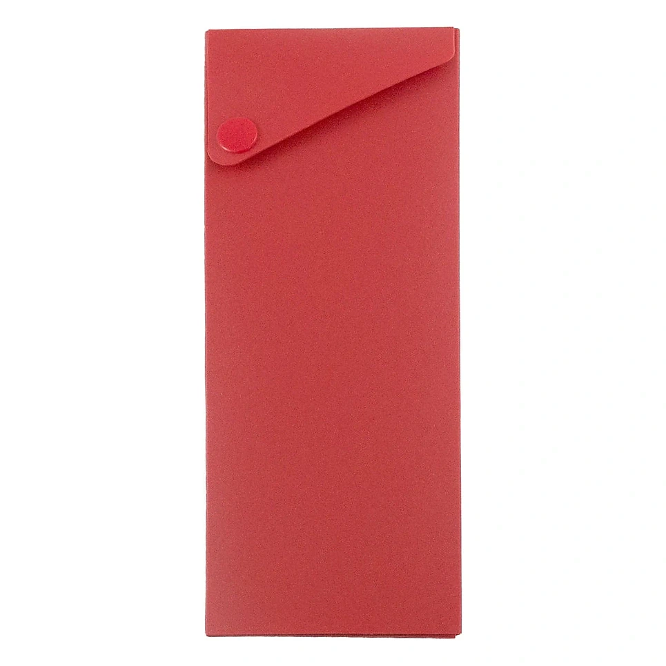JAM Paper Plastic Sliding Pencil Case Box with Button Snap