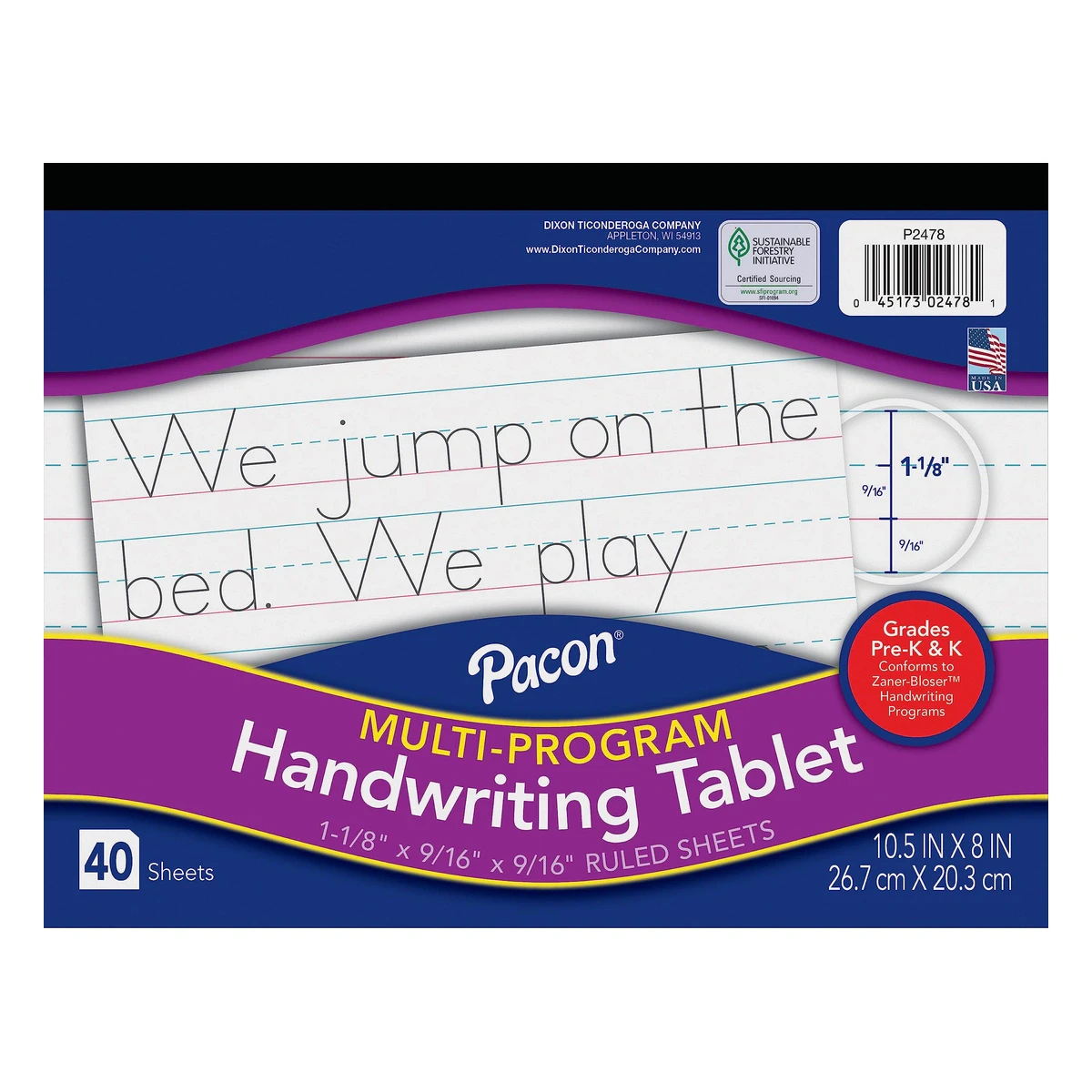 Pacon Handwriting Paper, Zaner-Bloser Grades Pre-K & K