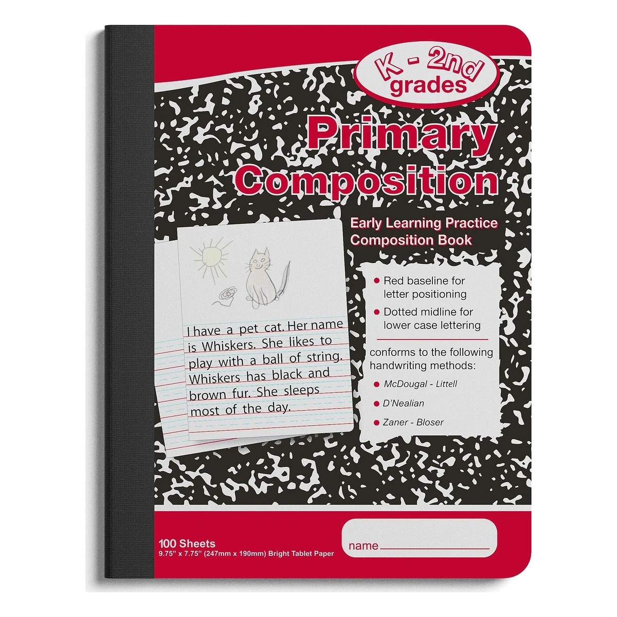Staples Primary Composition Notebook, Primary Ruled, 100 Sheets
