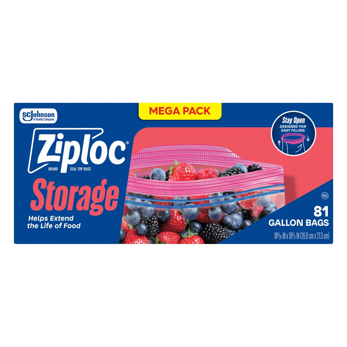 Ziploc Gallon Food Storage Bags, 81ct