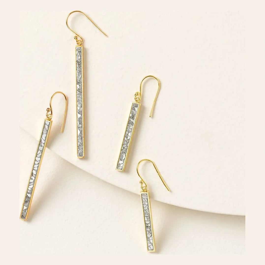 Sliced Raw Diamond Drop Earrings