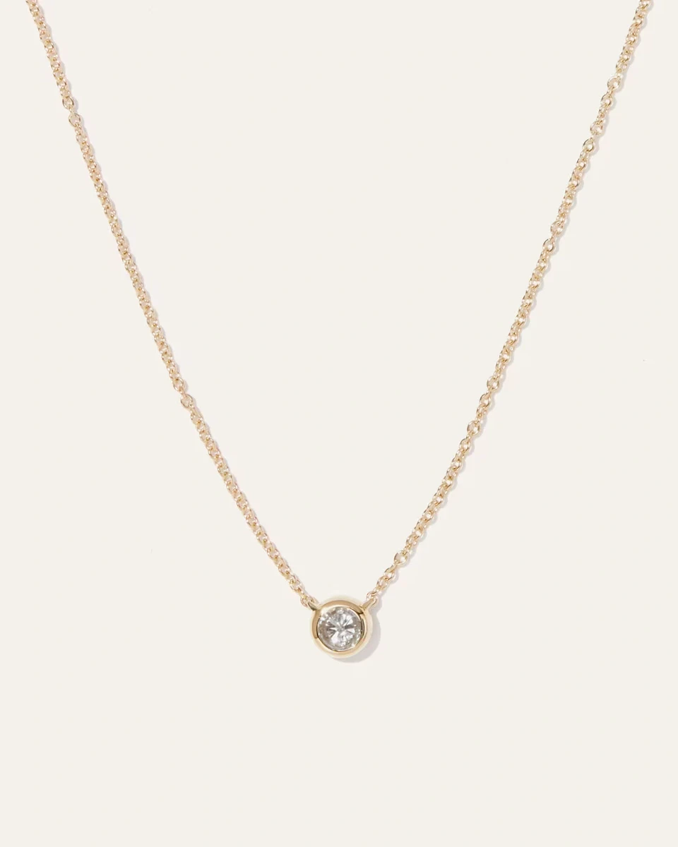 Quince 14K Gold Diamond Bezel Necklace