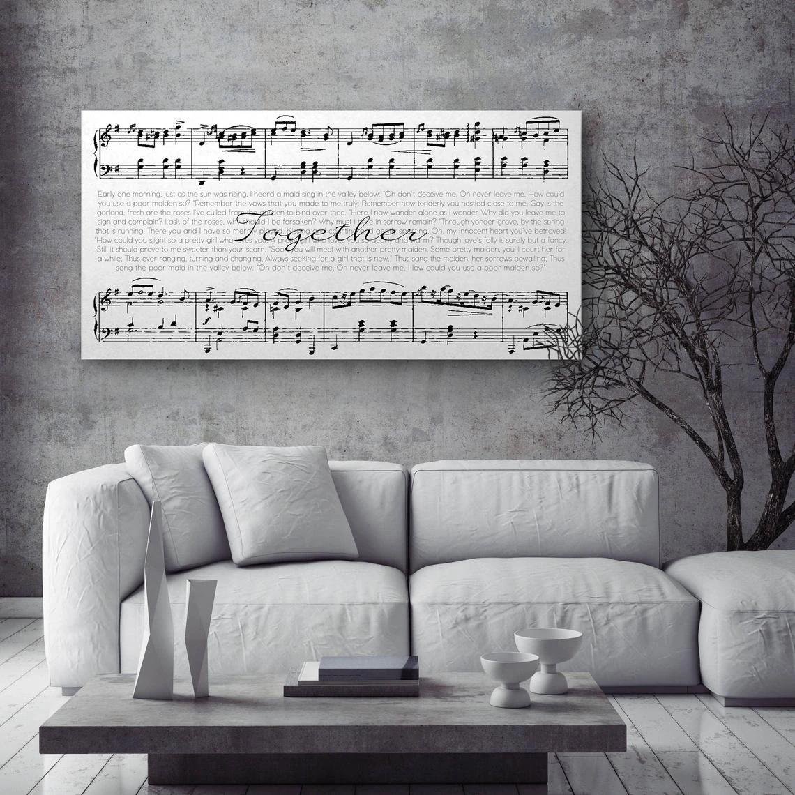 Canvas Vows Sheet Music Song Lyrics on Canvas