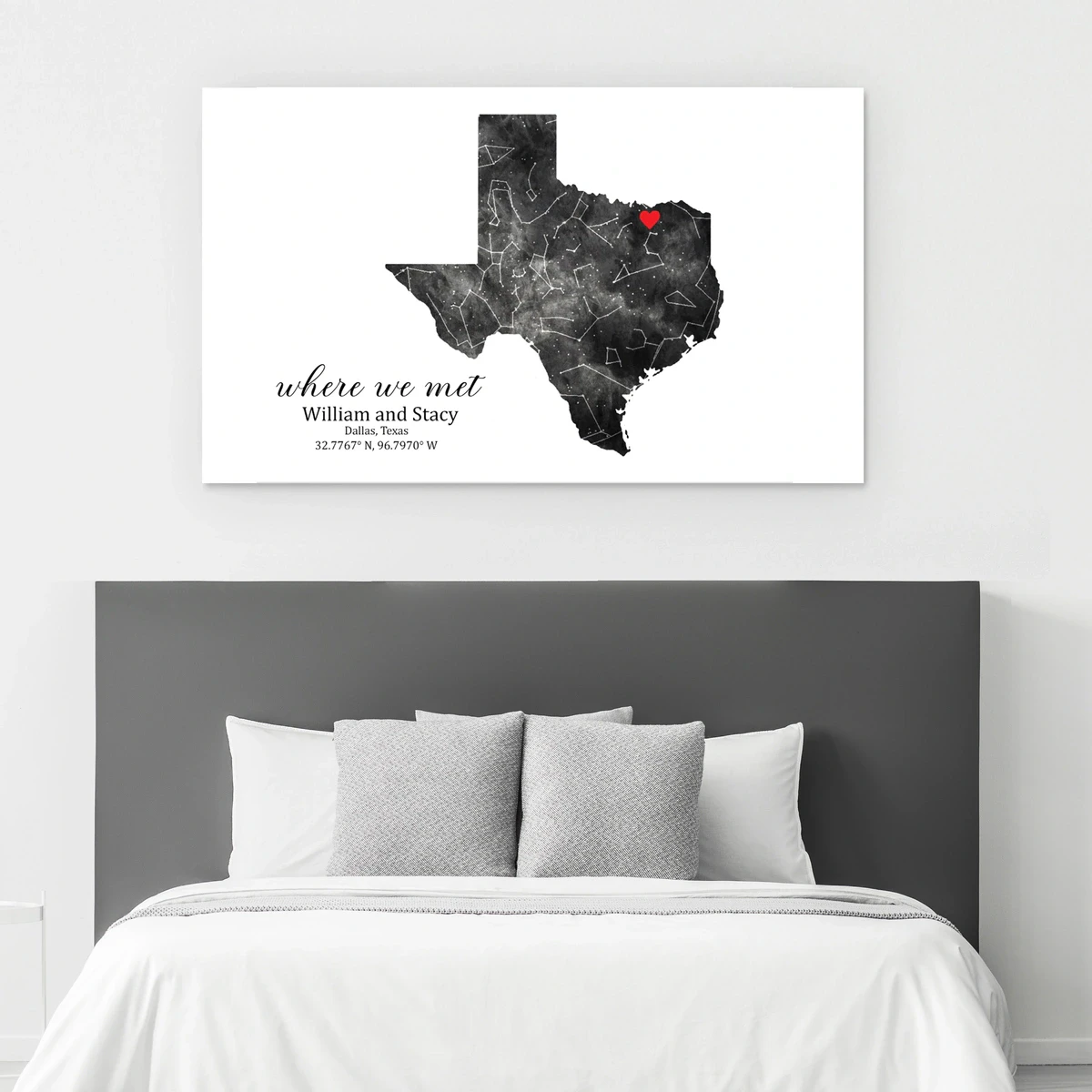 Canvas Vows Where We Met — State Custom Star Map