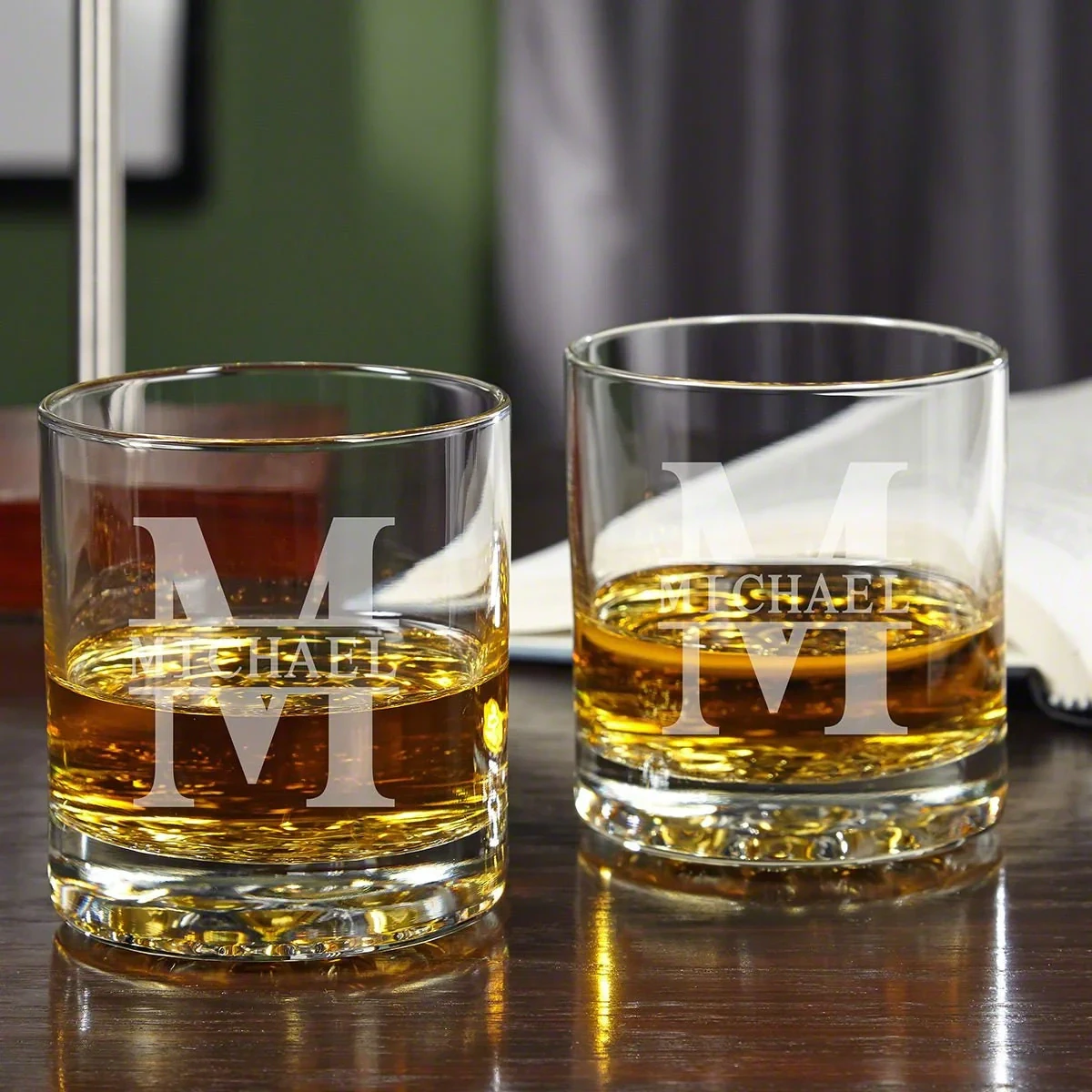 Personalized Buckman Whiskey Glasses — Set of 2