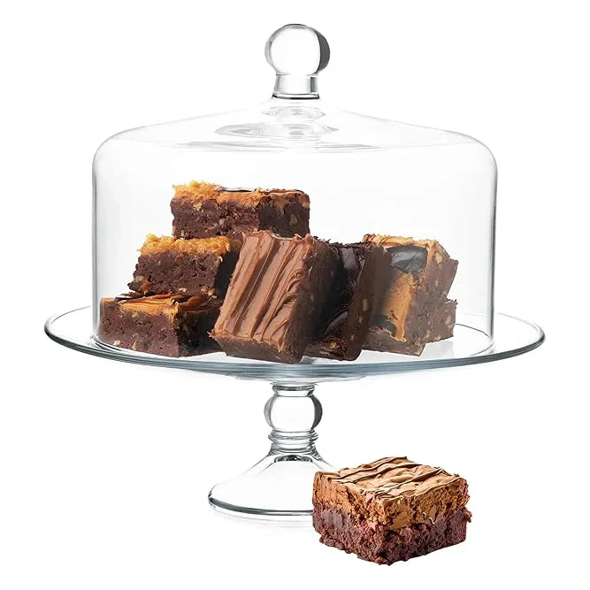 Libbey Selene Glass Cake Stand with Dome
