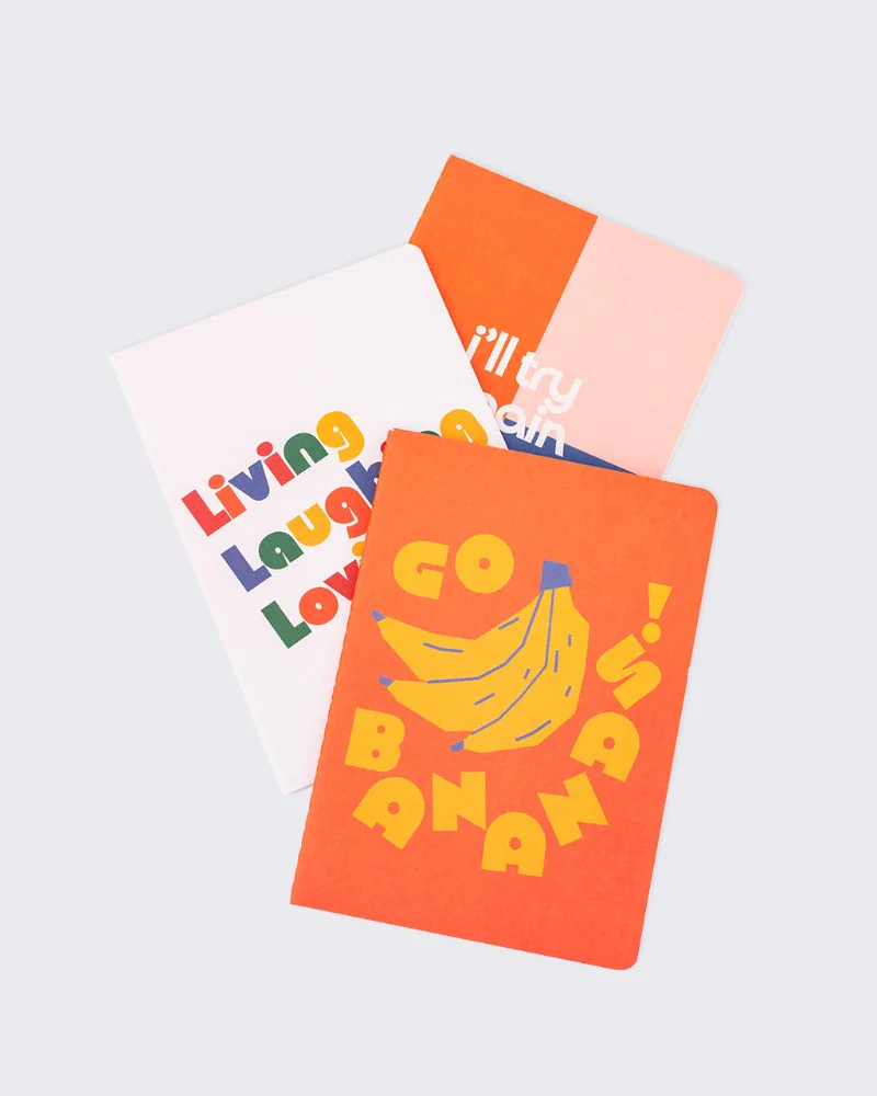 ban.do Hold That Thought Notebook Set — Bananas (Set of 3)