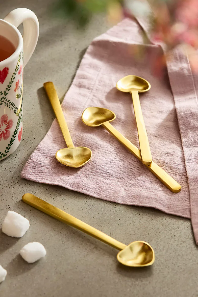 Terrain Golden Heart Spoons, Set of 4
