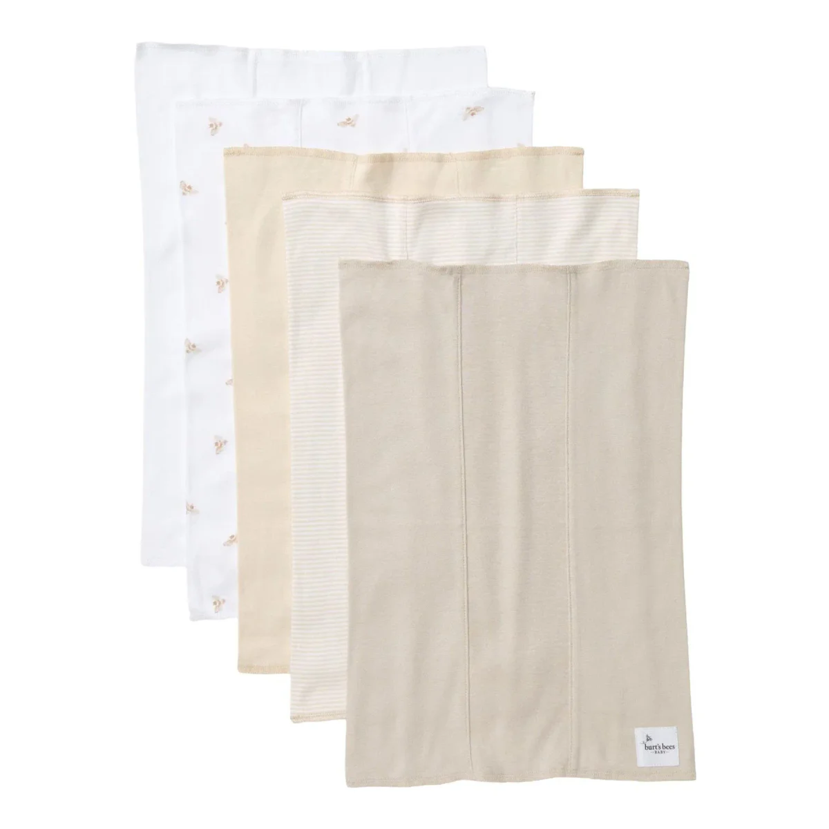 Burt's Bees Baby Golden Bee Organic Cotton Burp Cloths (5-Pack)