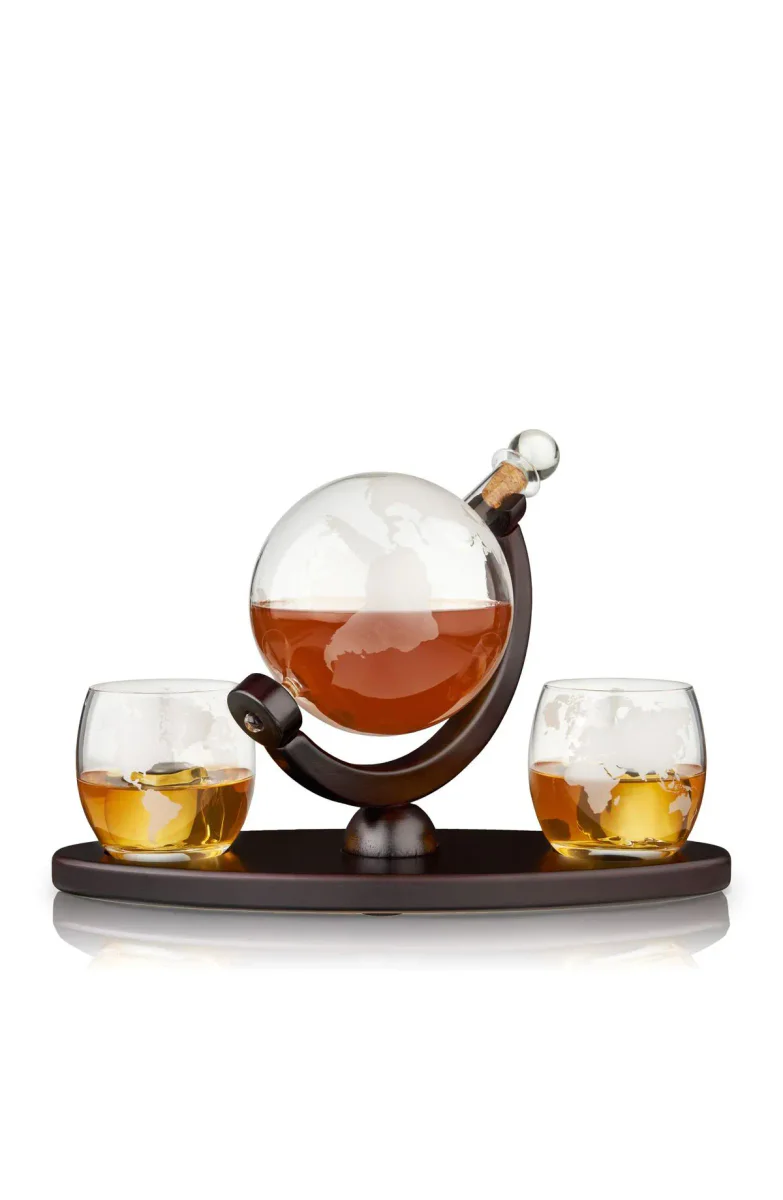 Viski Globe Decanter & Whiskey Tumbler Set