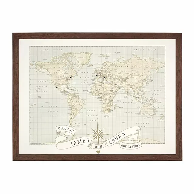 Personalized Anniversary Pushpin World Map