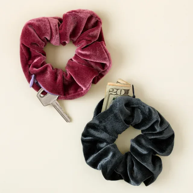 Hidden Pocket Scrunchies — Set of Two