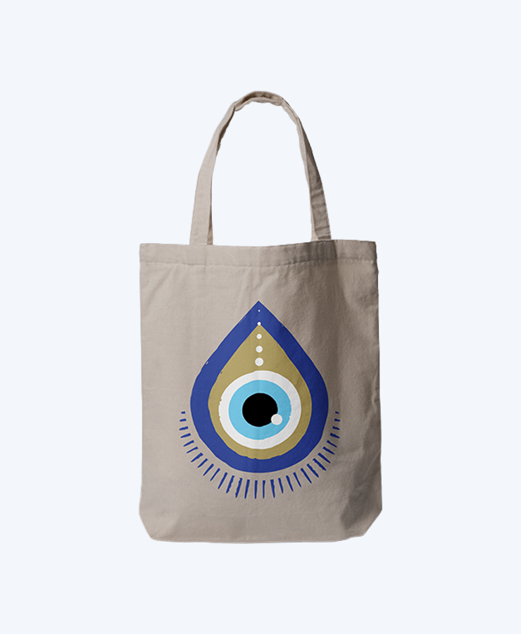 Golden Drop Evil Eye Tote Bag