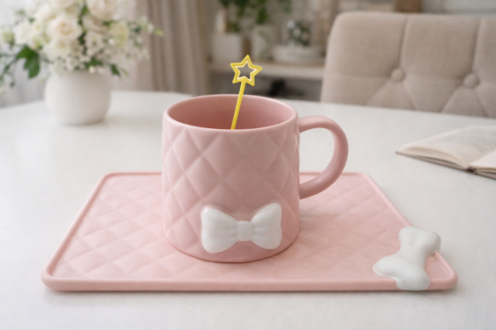 Elegant Bow Mug Set