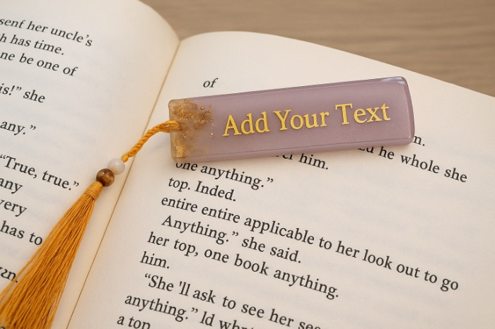 Lavender & Gold Resin Bookmark
