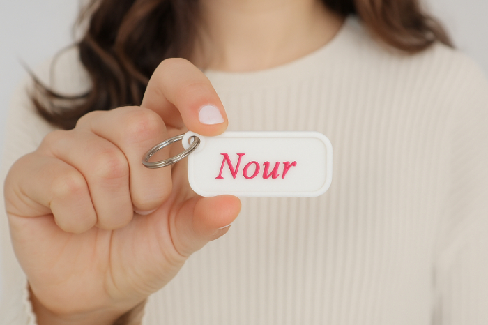 Custom Rectangular Name Keychain – Elegant Font Edition