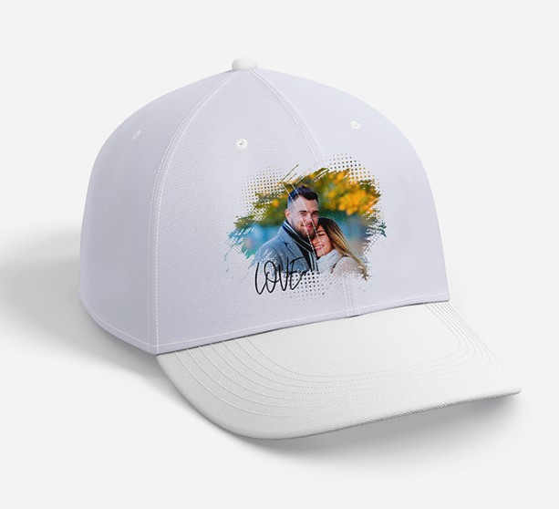 Cap with custom image and text