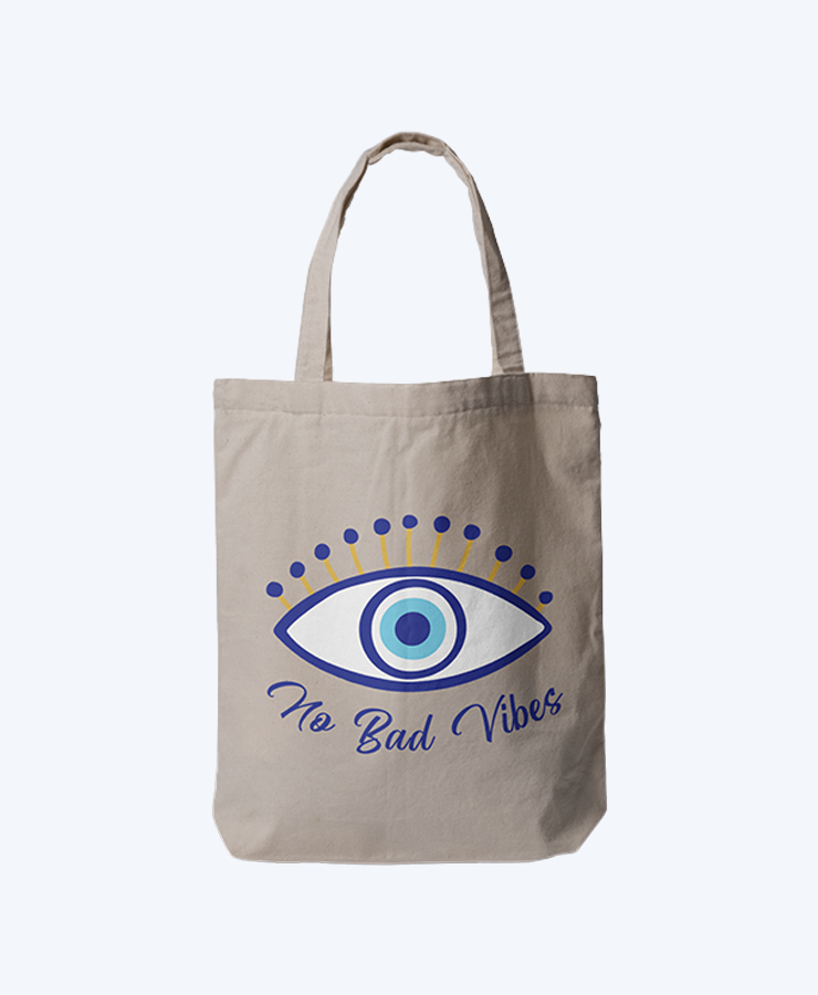 No Bad Vibes – Evil Eye Protection Tote Bag