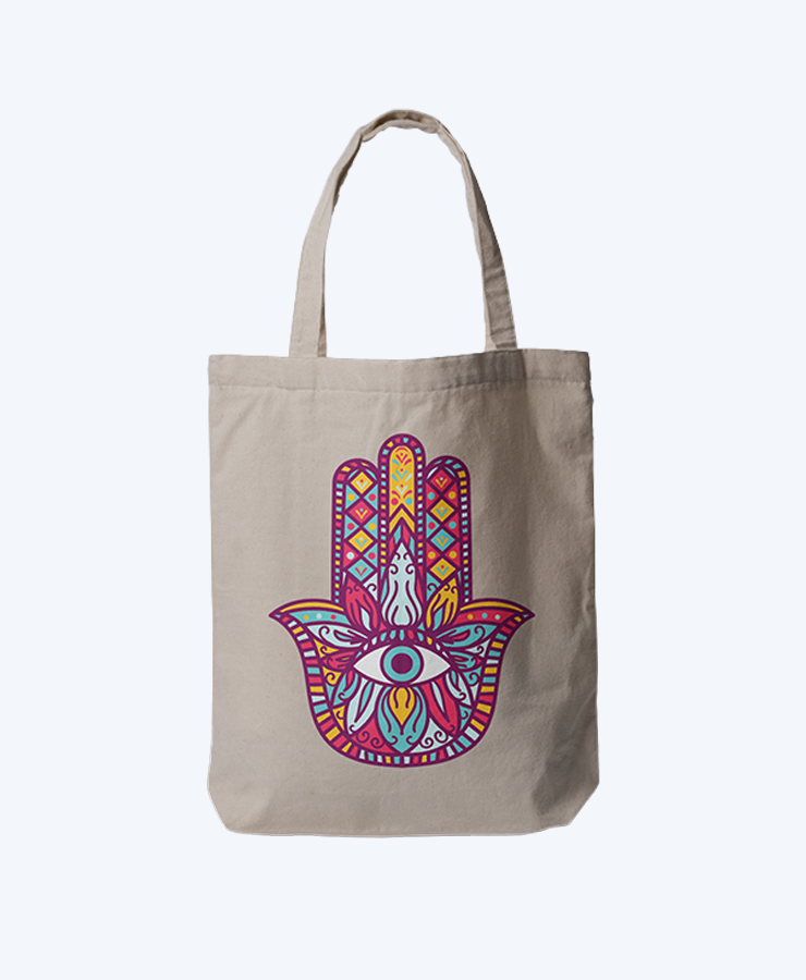 Hamsa Hand Protection Tote Bag – Colorful & Spiritual