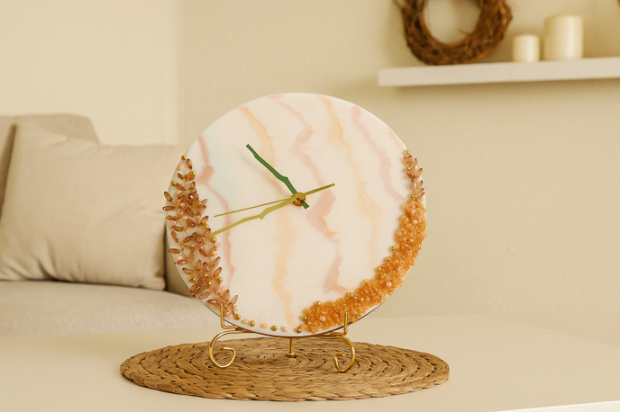 Handmade Resin Clock – Geode Elegance Edition