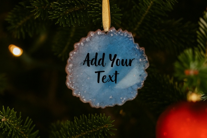 Blue Spark Resin Hanging Keepsake