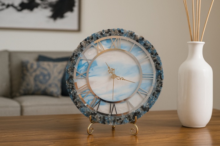 Handmade Resin Geode Clock