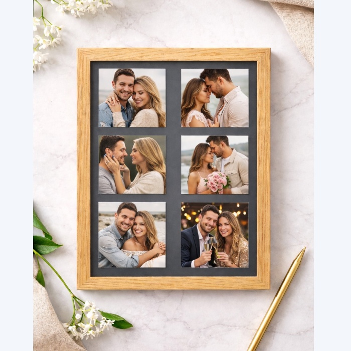 Magnetic Photo Frame – 6 Photo Magnets (23 × 16 cm) | Custom Memory Frame with Premium Finish