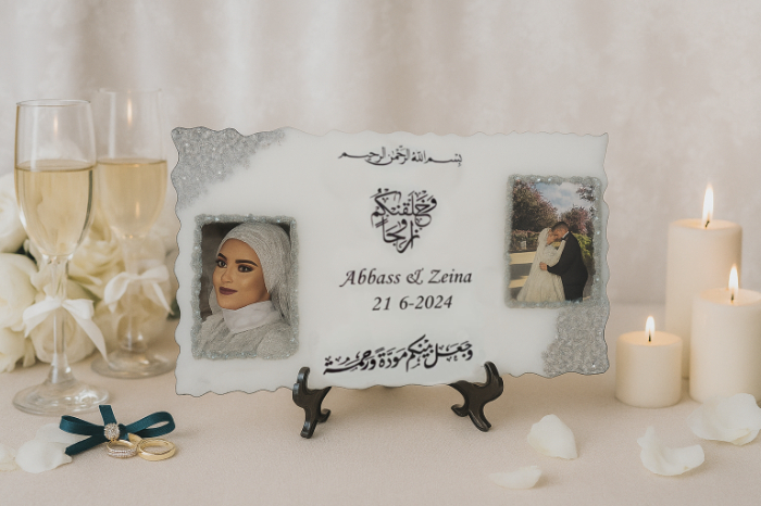 Handmade Resin Wedding Plaque