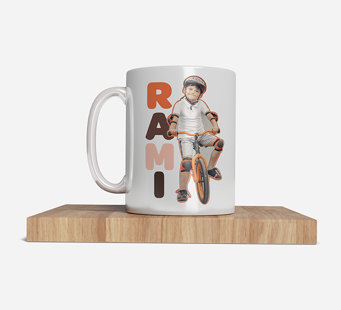 Personalized Kids Mug – Rami on Wheels