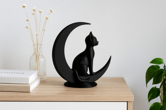 Moonlight Cat Sculpture