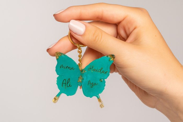 Butterfly Bliss Resin Keychain