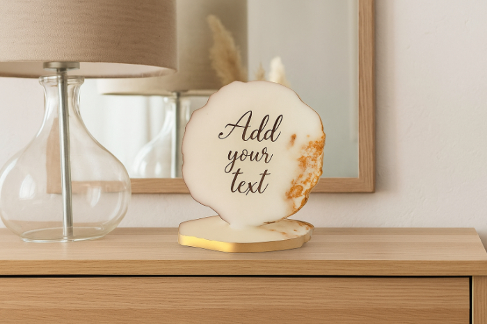 Golden Resin Calligraphy Keepsake