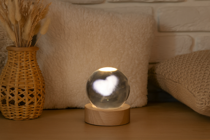 Heart Light Crystal Globe