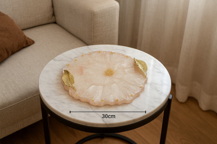 Golden Bloom Resin Tray