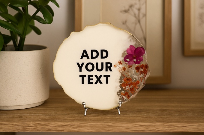 Floral Resin Plaque